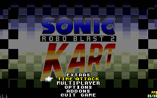 Main menu of Sonic Robo Blast 2 Kart (a.k.a. Sonic Kart)